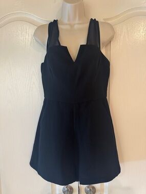 BCBGeneration Black Sleeveless V-Neck Romper